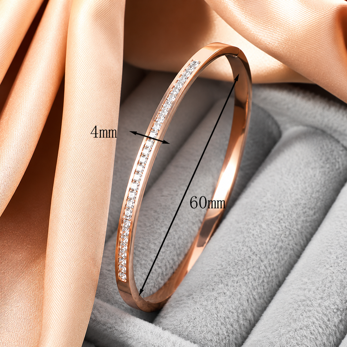 Rose Gold Crystal Tennis Bracelet