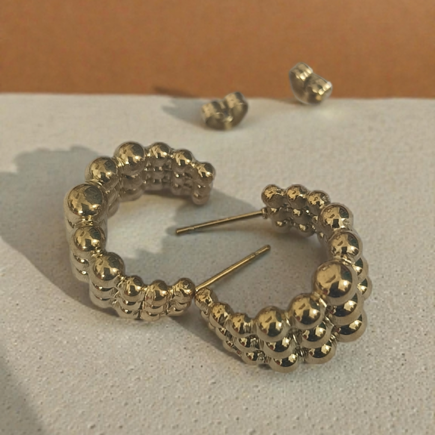 Bubble Stack Gold Earrings