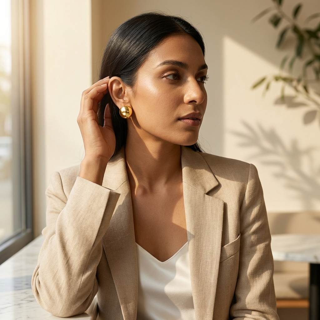 LuxeSphere Classic Ball Stud Earrings