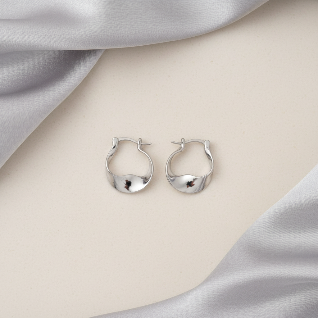 Homiblend Oria Fluid Silver Luxe Hoops