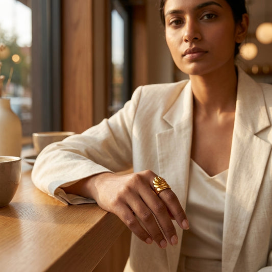 Solara Shell Gold Ring