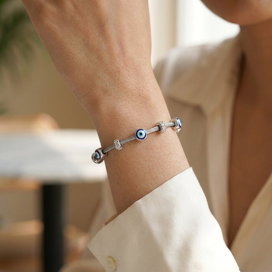 Silver Evil Eye Bracelet