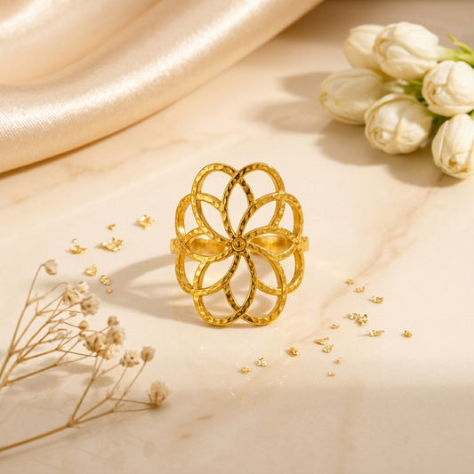 Flower Bloom Gold Ring
