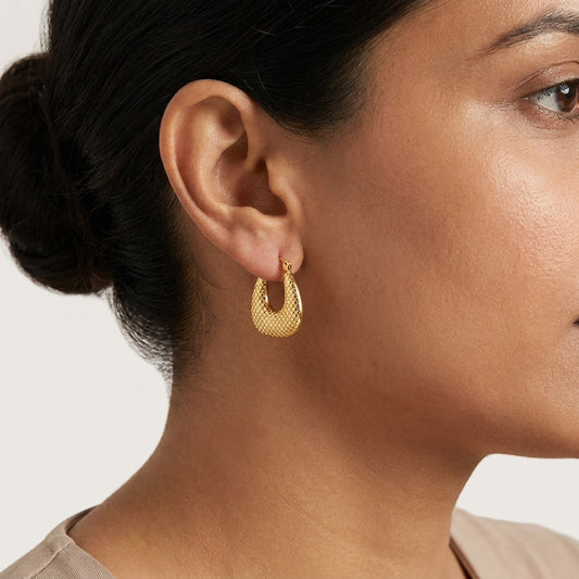 Aurielle Textured Gold Hoops