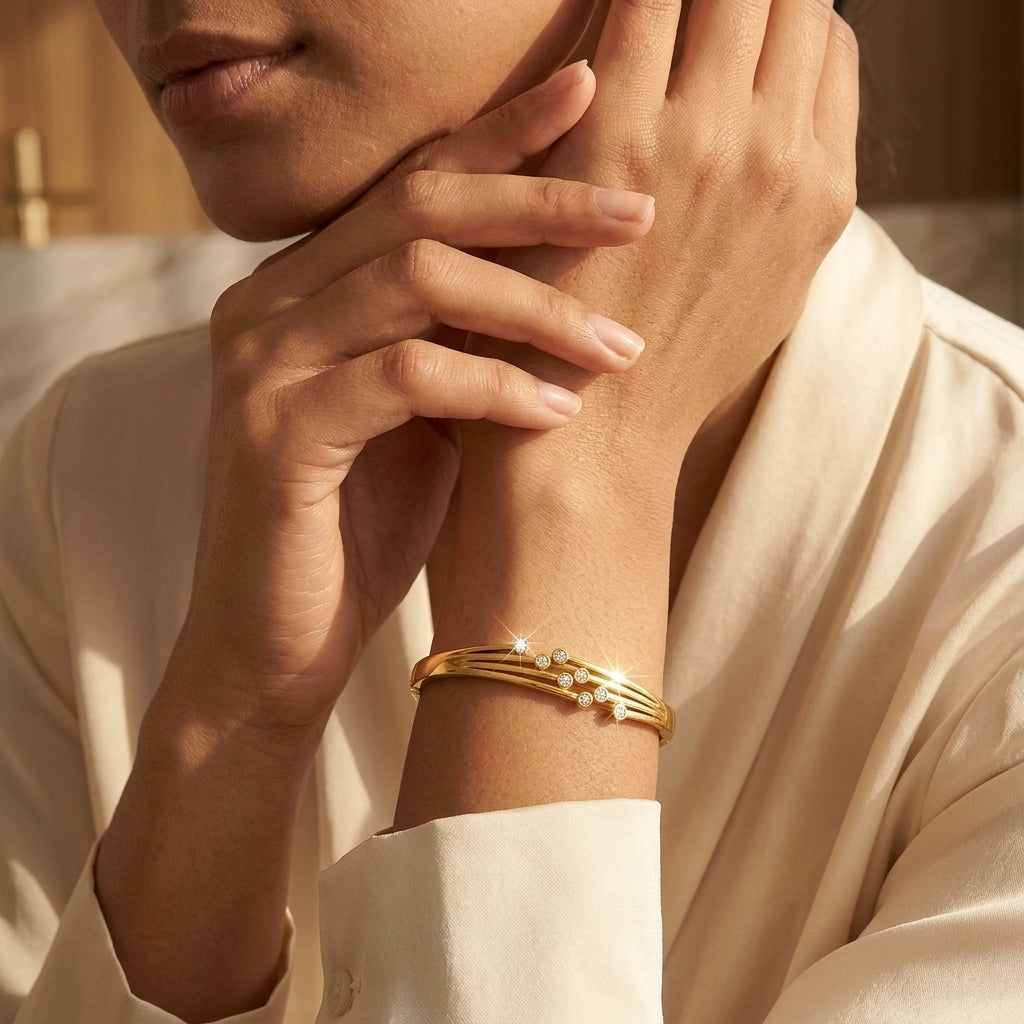 Aurielle Crystal Lock Bracelet