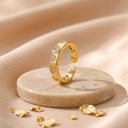 Pave Heart Crystal Ring