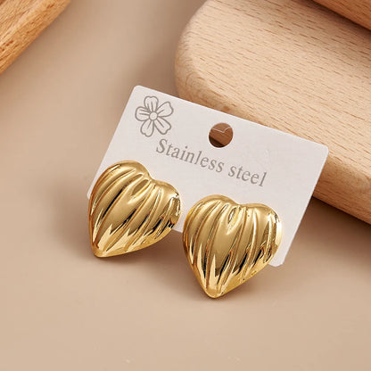 Aurora Heart Sculpt Studs