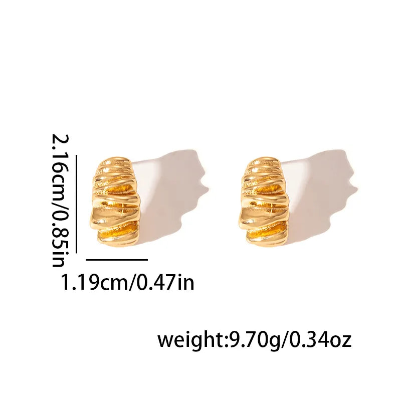 Oria Sculpted Rib Luxe Studs