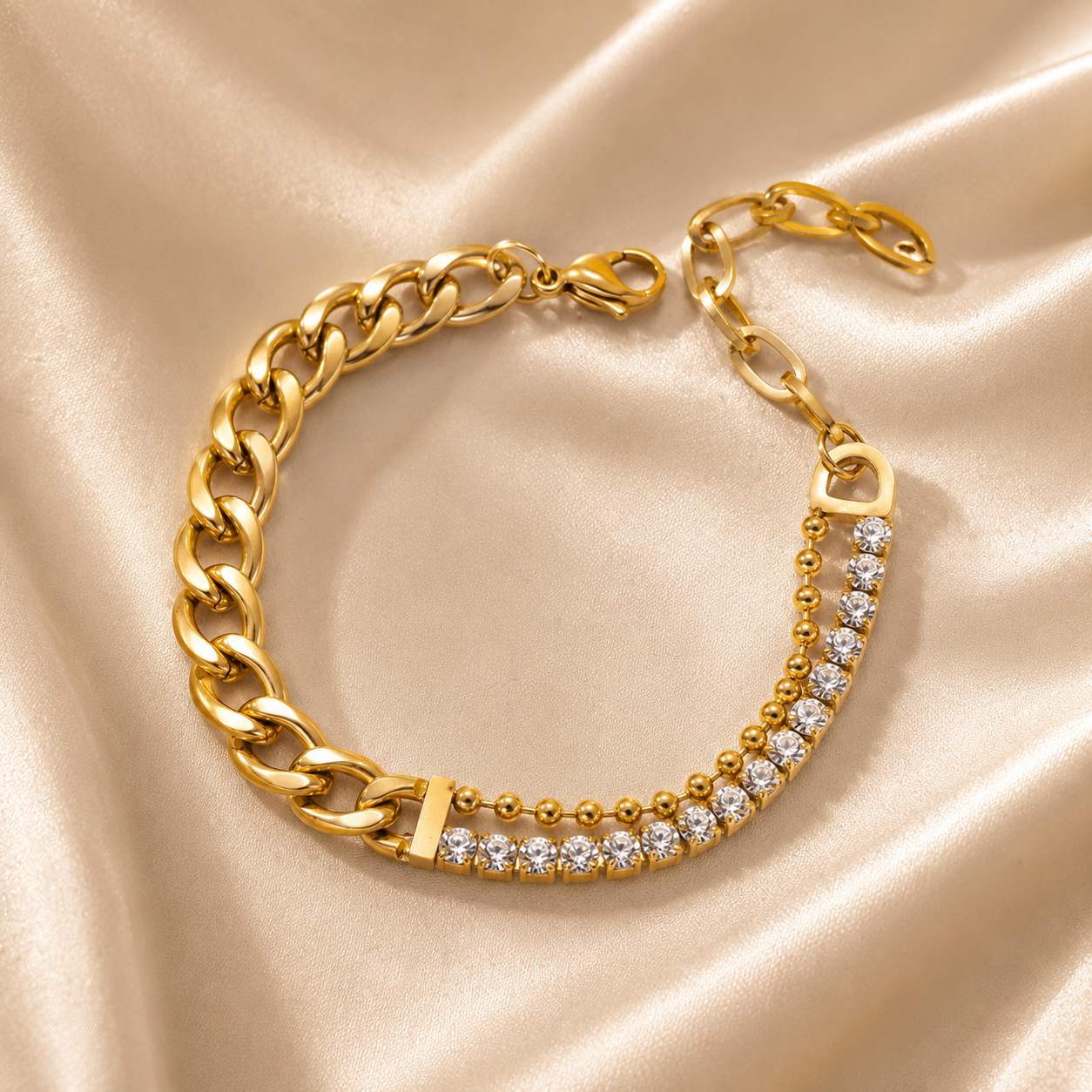 Crystal Cuban Link Bracelet