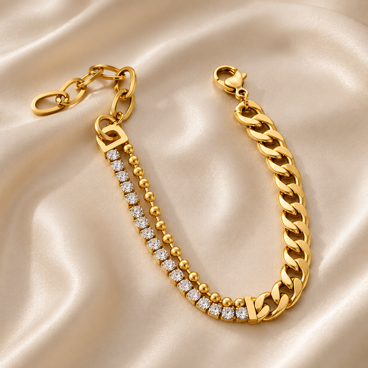 Crystal Cuban Link Bracelet
