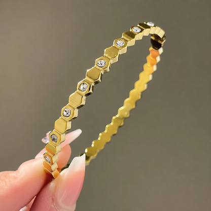 Crystal Bezel Gold Bracelet