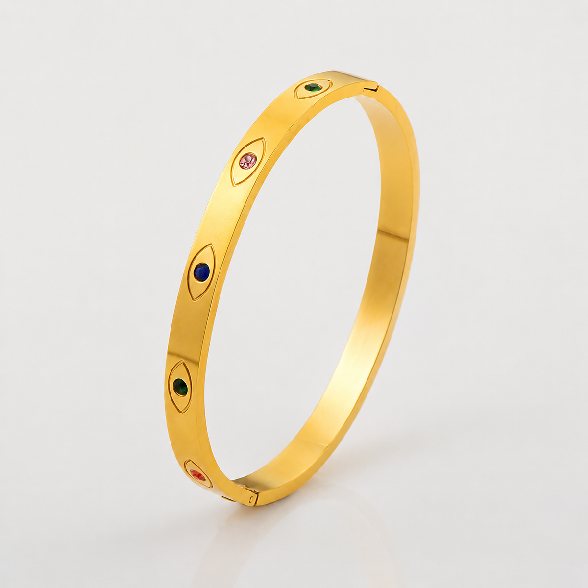 Rainbow Evil Eye Gold Bracelet