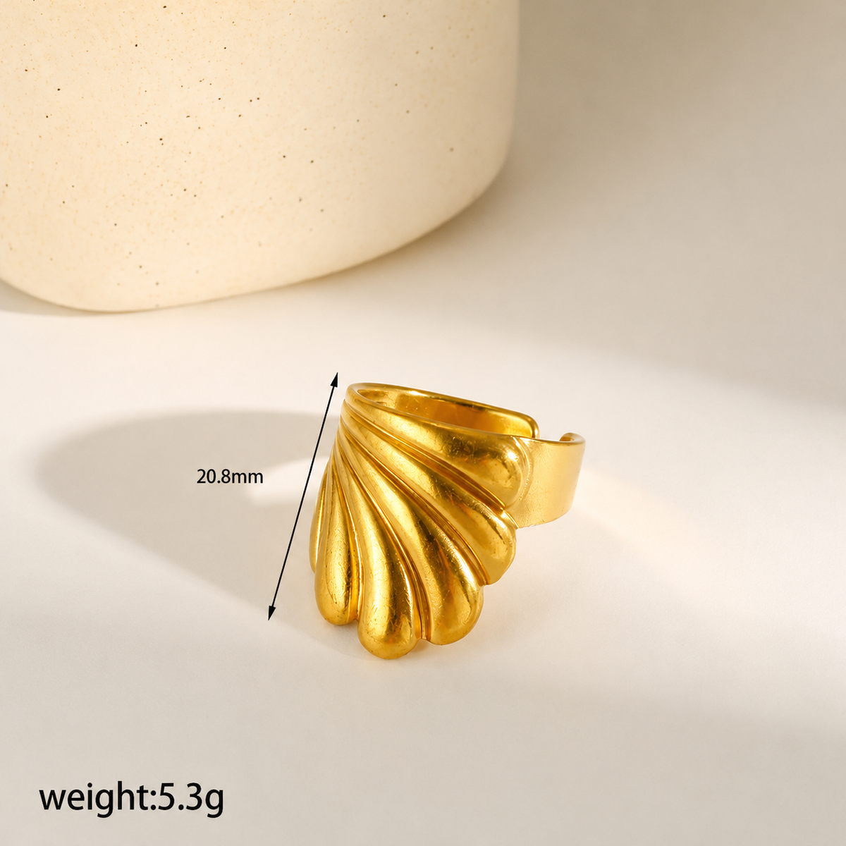 Solara Shell Gold Ring