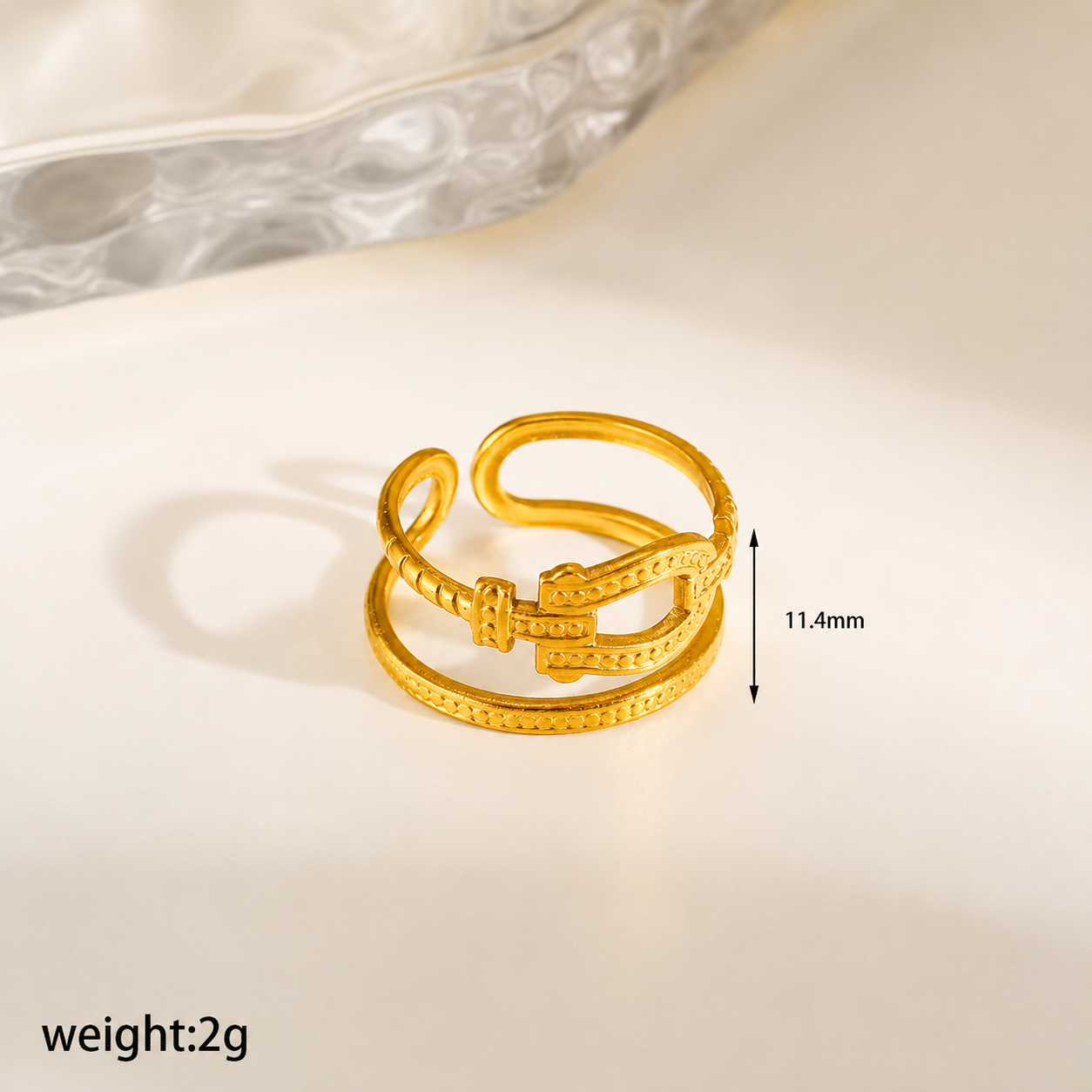 Celeste Buckle Gold Ring