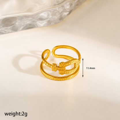 Celeste Buckle Gold Ring