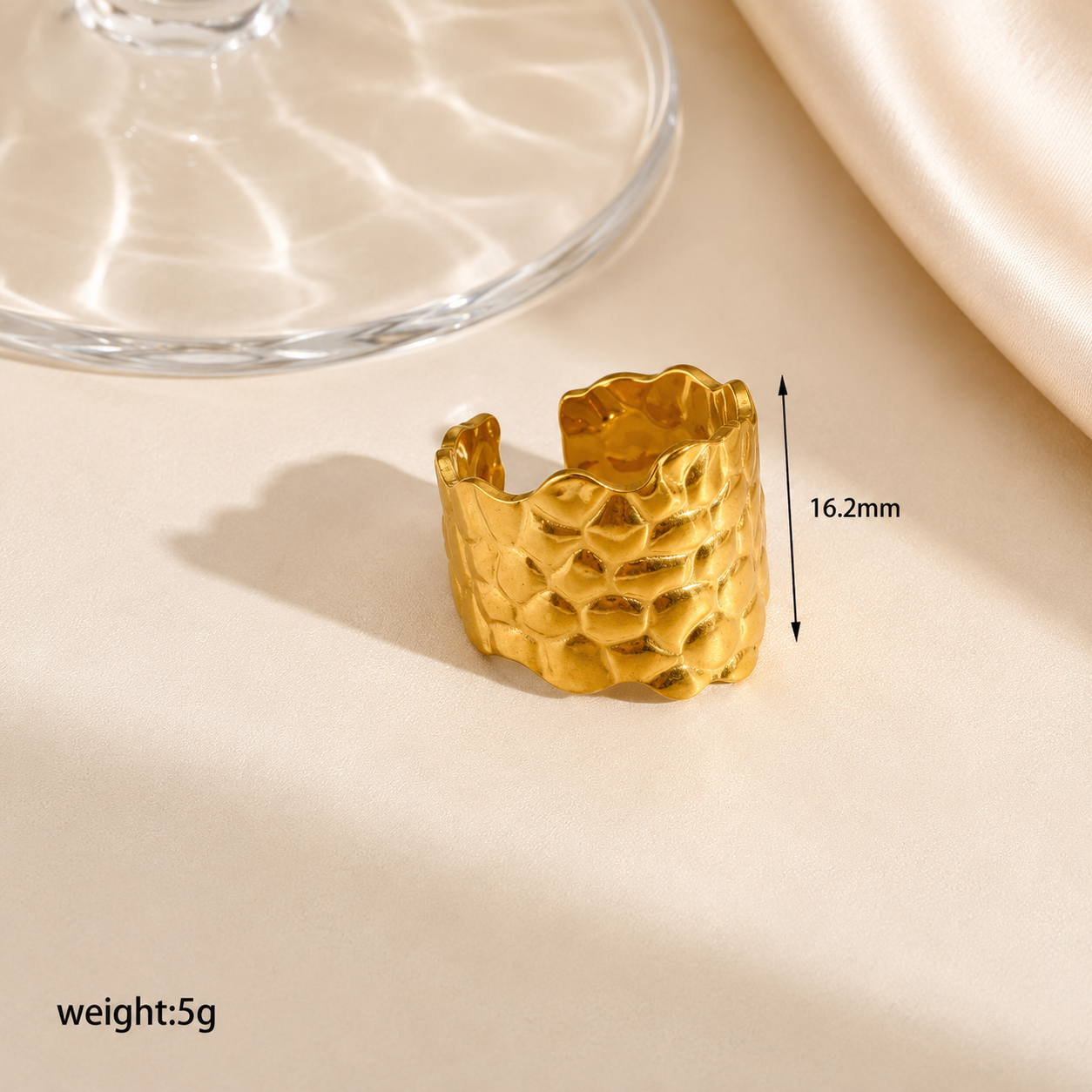 Aurene Textured Gold Ring