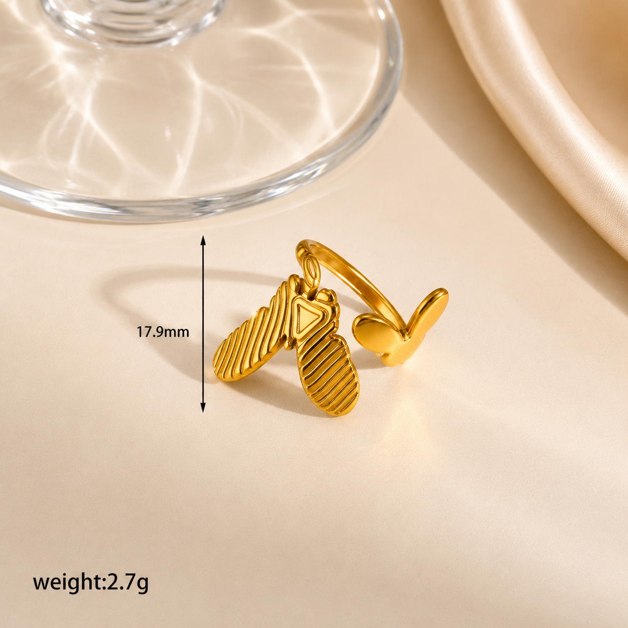 Elowen Charm Gold Ring