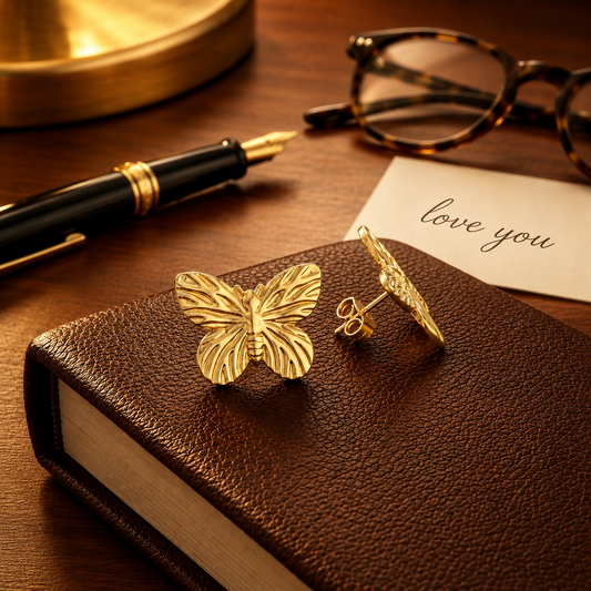 Butterfly Mini Gold Stud Earrings