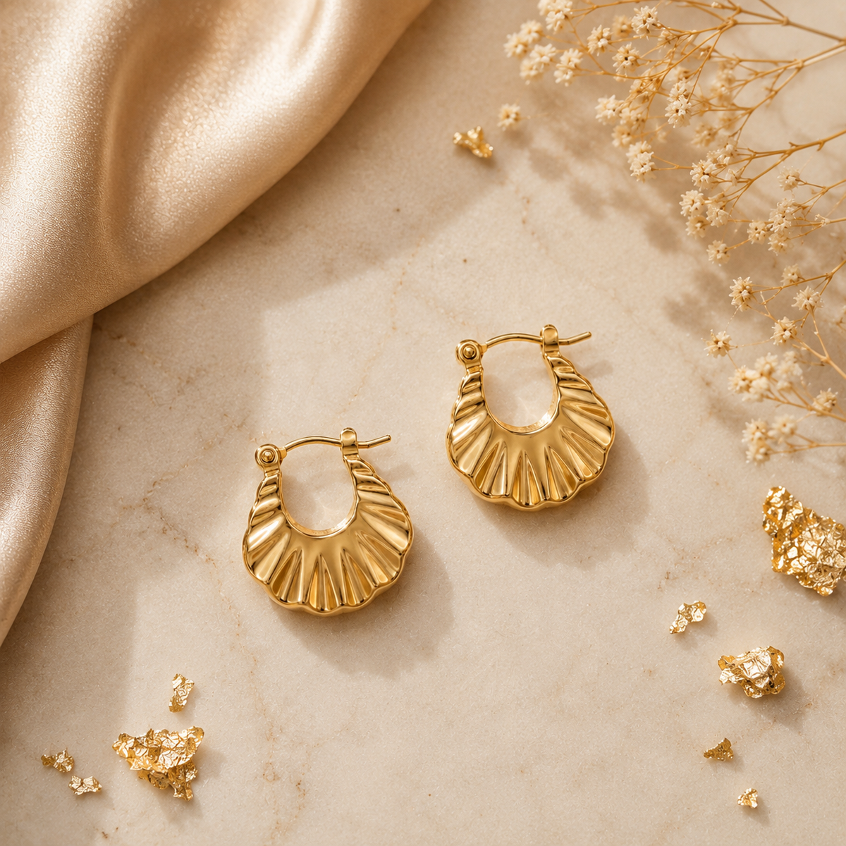 Aurelle Sunburst Gold Hoops