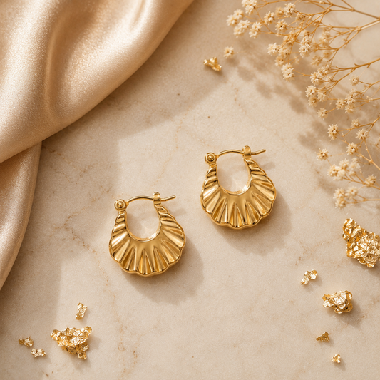 Aurelle Sunburst Gold Hoops