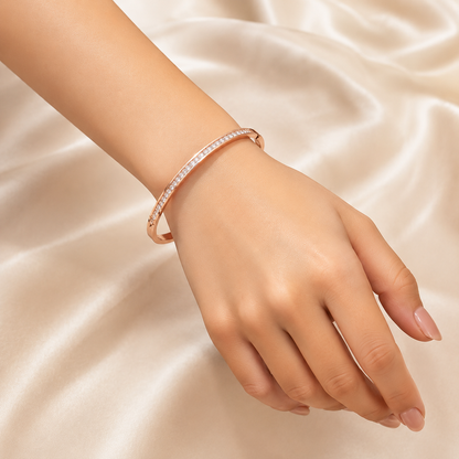 Rose Gold Crystal Tennis Bracelet