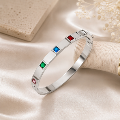 Rainbow Gem Silver Bracelet