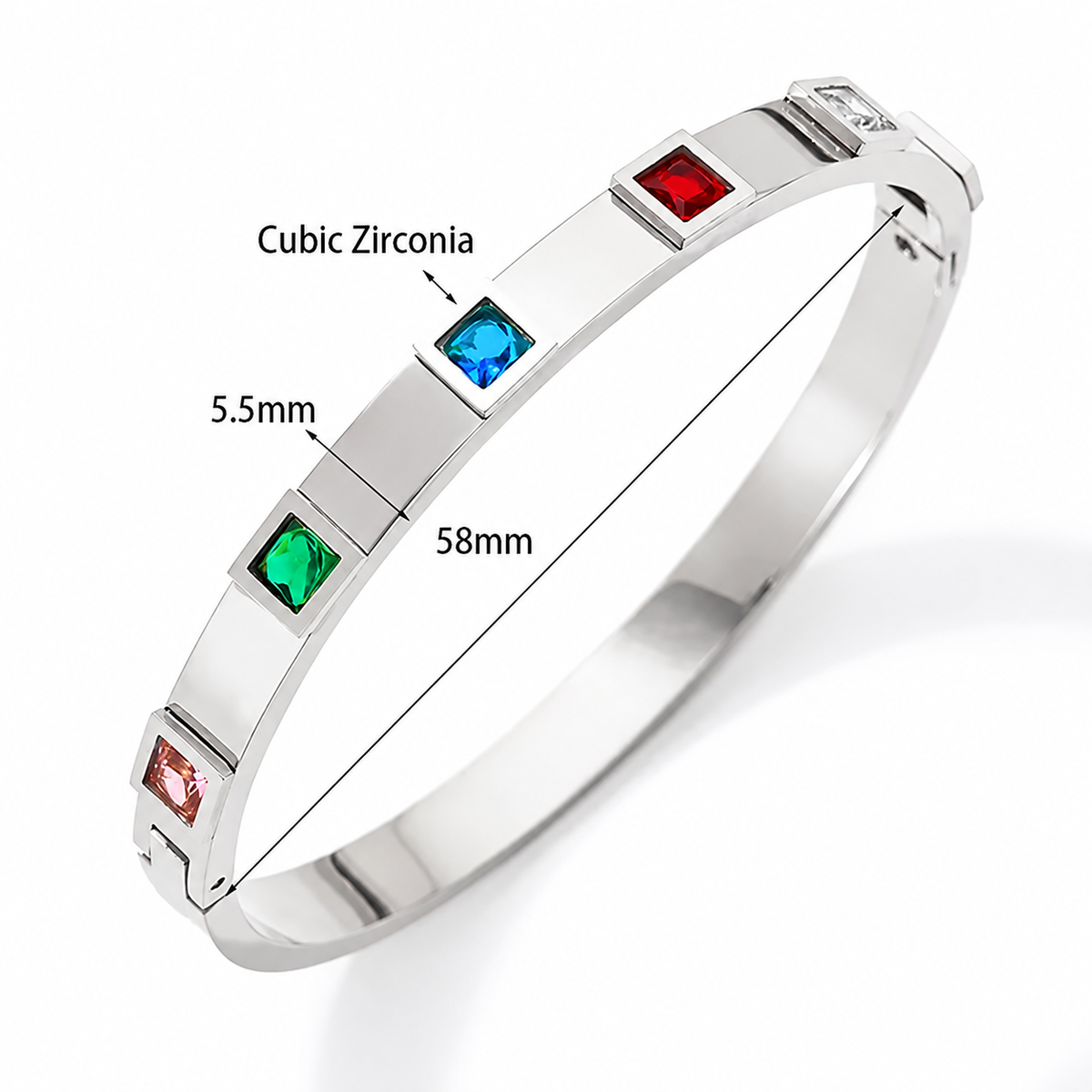 Rainbow Gem Silver Bracelet