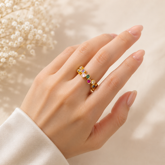 Rainbow Crystal Ring