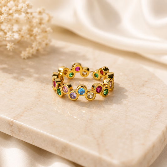 Rainbow Crystal Ring