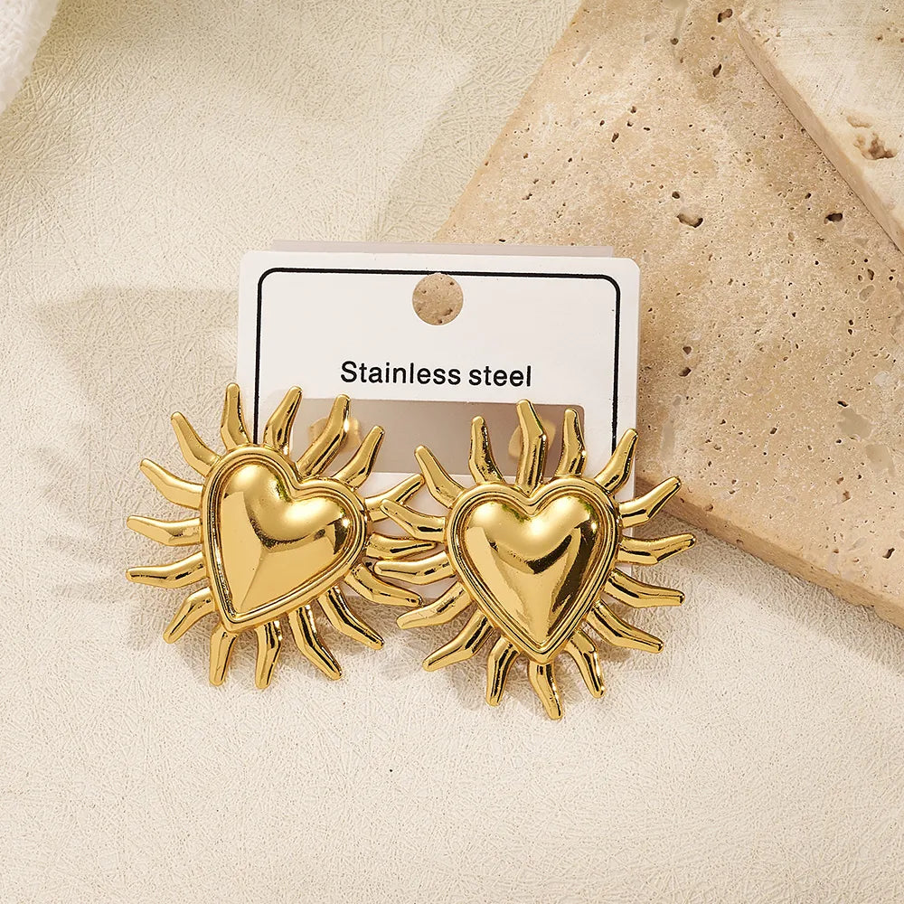 Solea Sacred Heart Stud Earrings