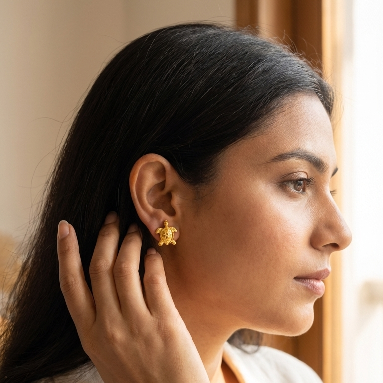 Goodluck Tortoise Stud Earrings