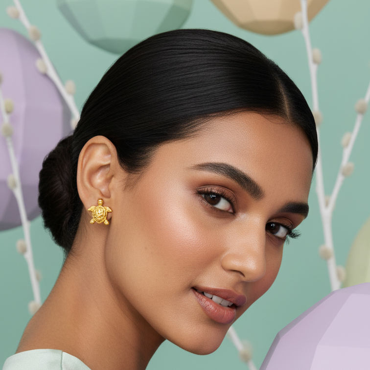 Goodluck Tortoise Stud Earrings