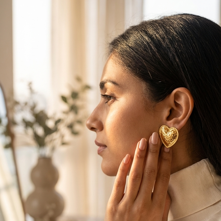 HammerHeart Vintage Textured Earrings