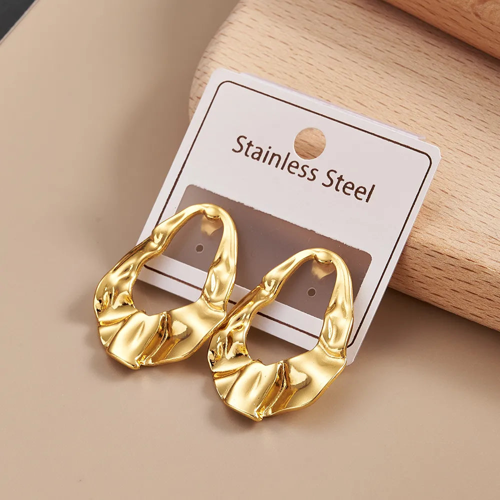 Organic Sculpted Gold Stud Earrings