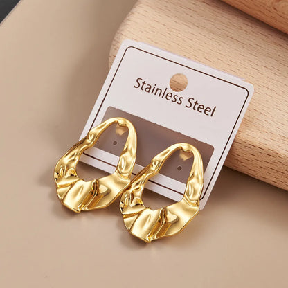 Organic Sculpted Gold Stud Earrings