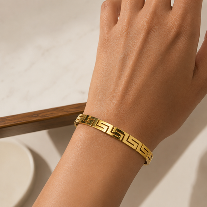Greek Key Gold Bracelet