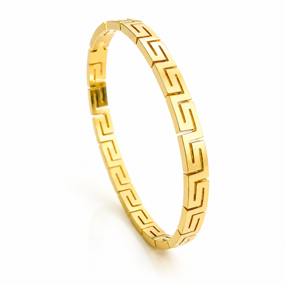 Greek Key Gold Bracelet