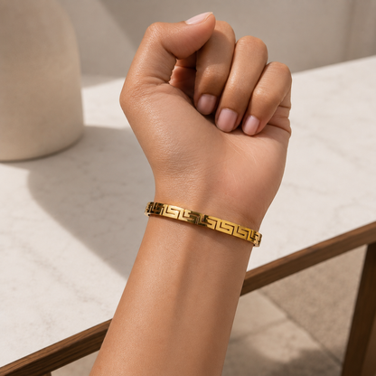 Greek Key Gold Bracelet