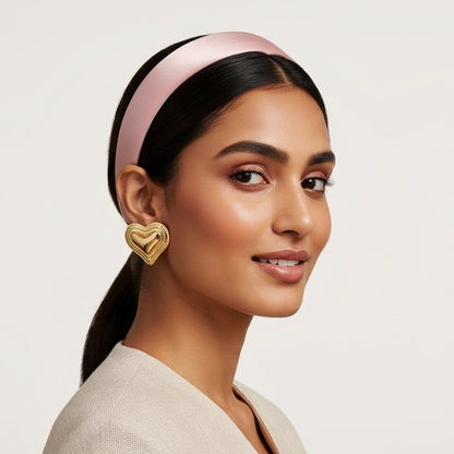 Layered Heart Frame Stud Earrings