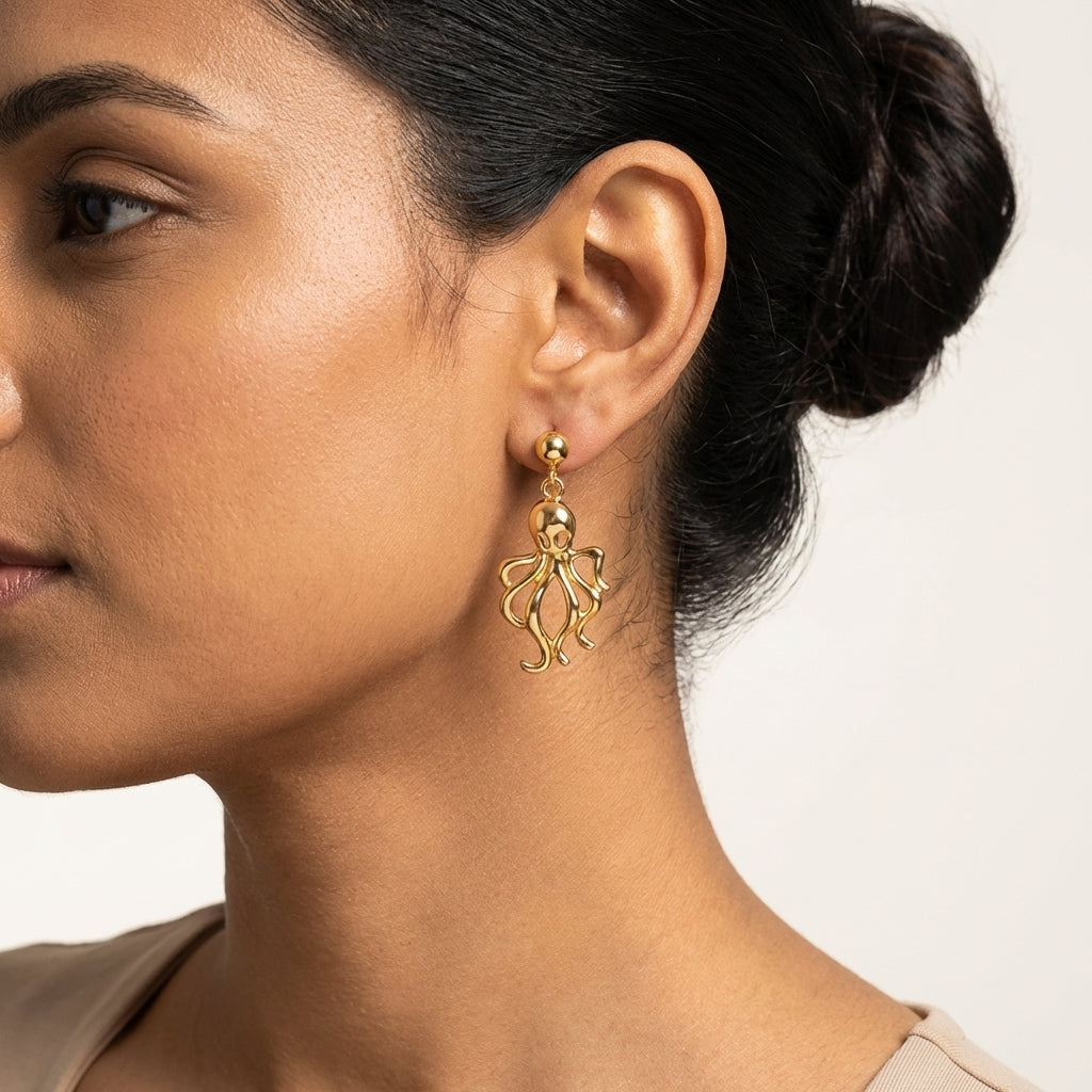 Golden Octavia Drop Earrings