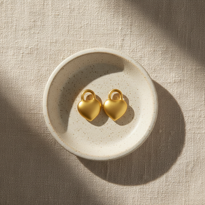 Amour Heart Lock Luxe Studs