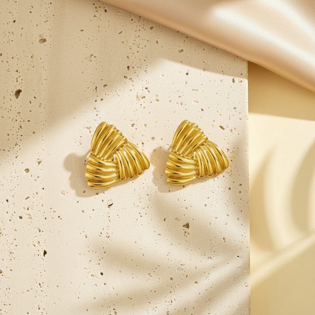 TriFlair Textured Fold Earrings