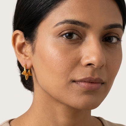 StarLuxe Sculpted Hoop Earrings