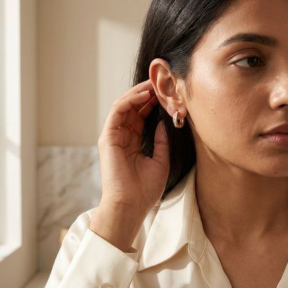 Chunky Huggie Hoop Earrings