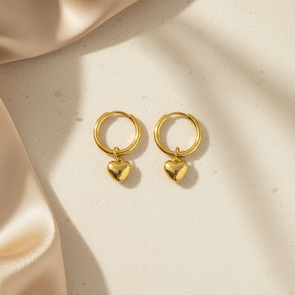 Eterna Heart Drop Hoops