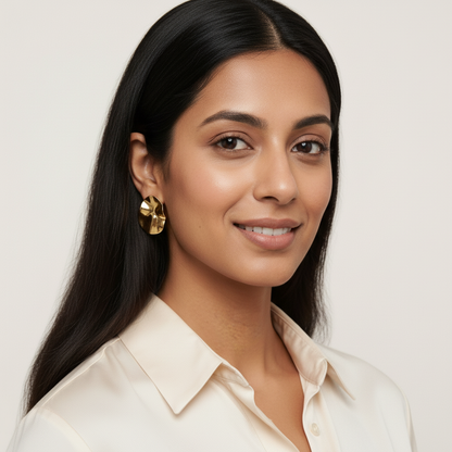 Liquid Sculpt Gold Stud Earrings