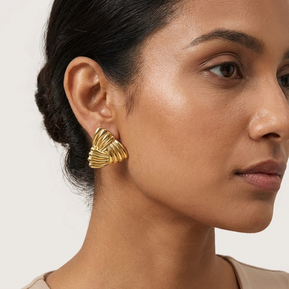 TriFlair Textured Fold Earrings