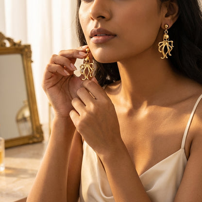 Golden Octavia Drop Earrings
