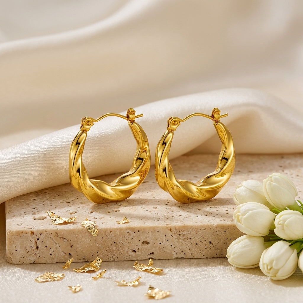 TwistLuxe Braided Hoop Earrings