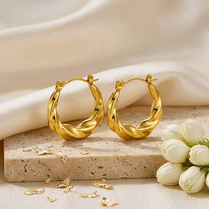 TwistLuxe Braided Hoop Earrings